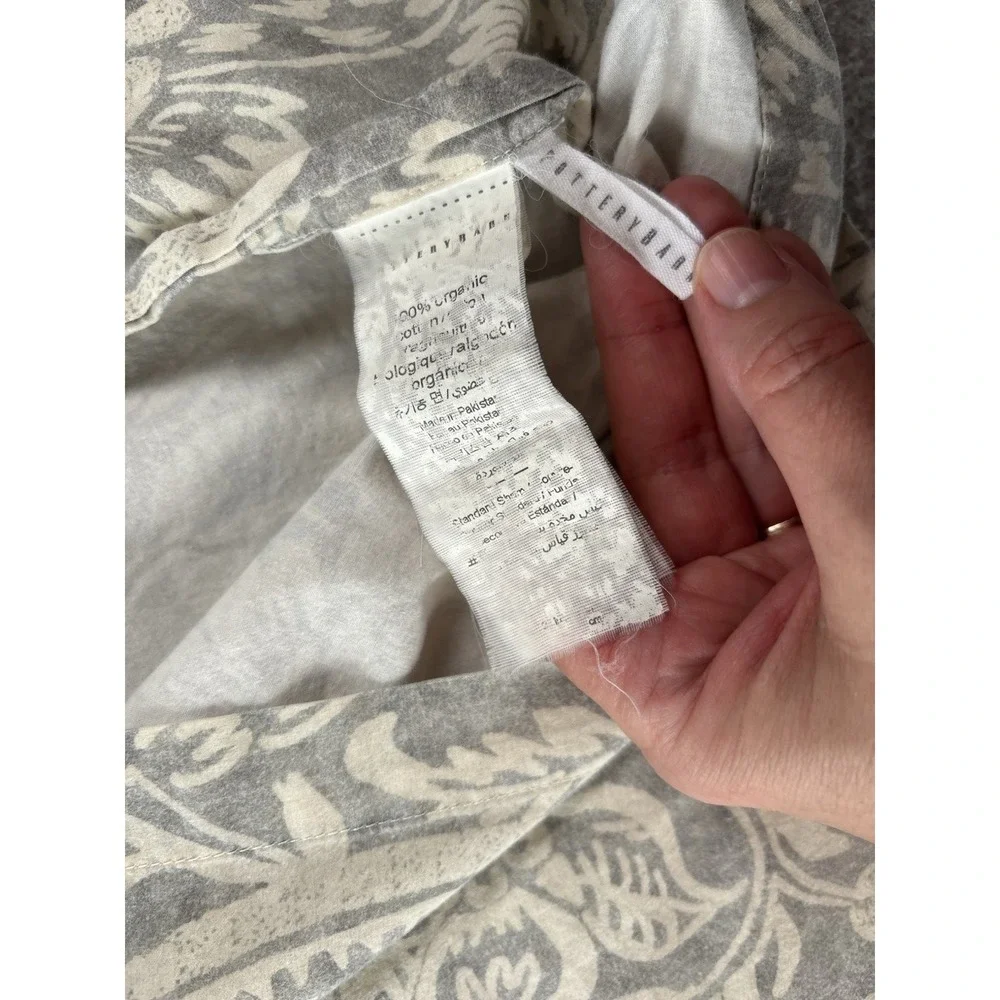 Pottery Barn Alessandra Scroll Standard Pillow Sham Gray Cream French‎ Country